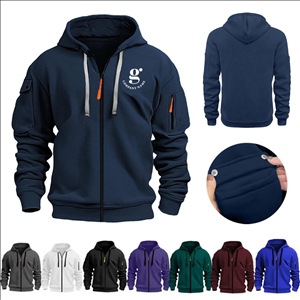Custom Long Sleeve Zipper Pullover Sweatshirts Men's Hoodie